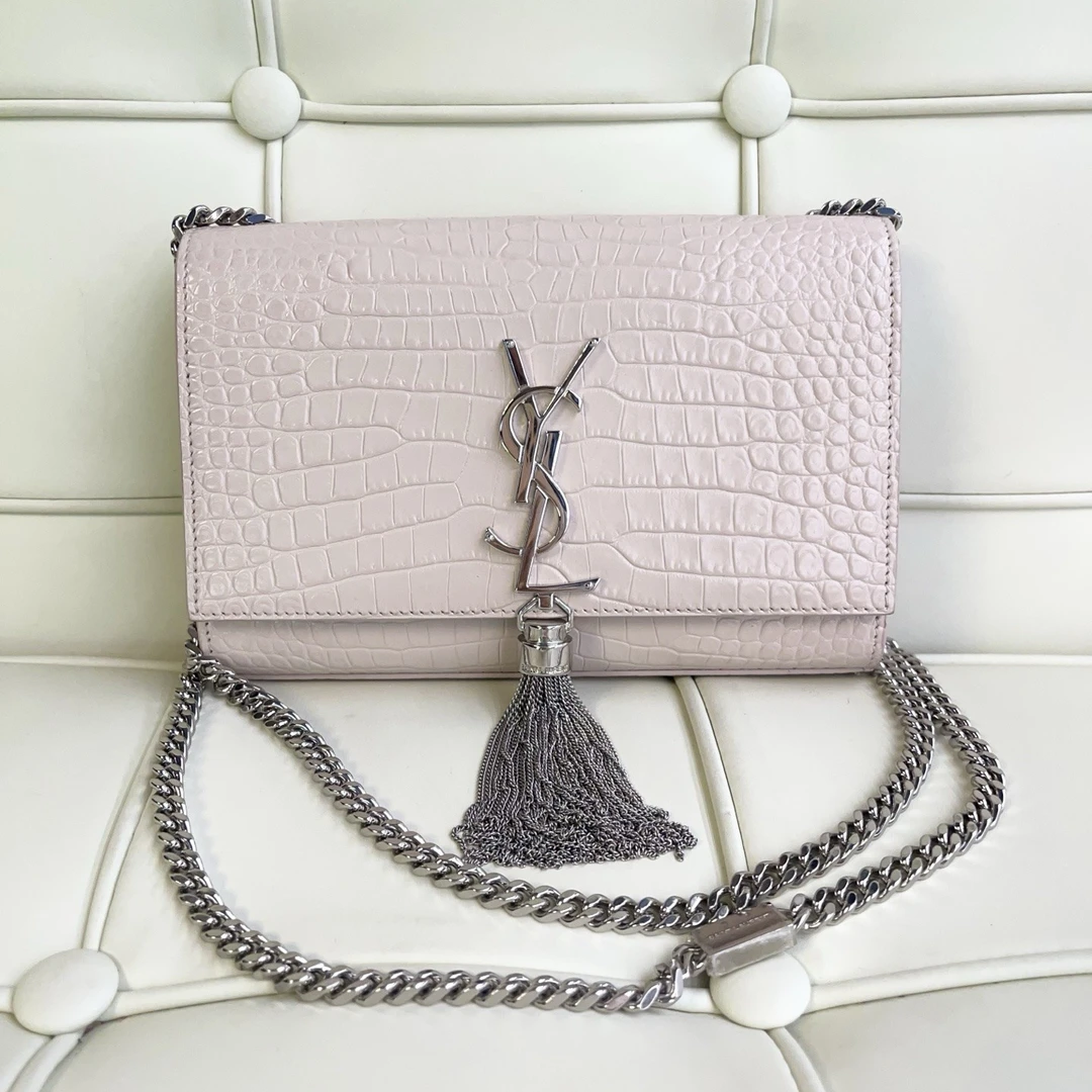 95新 YSL/圣罗兰 119680 圣罗兰 ysl Kate裸粉小号单肩斜挎包