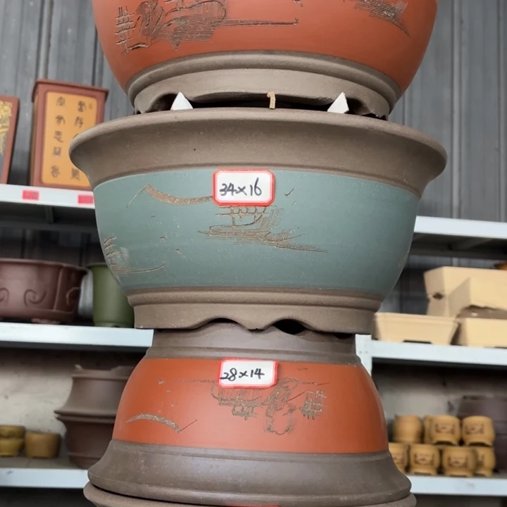 紫砂花盆100-4。