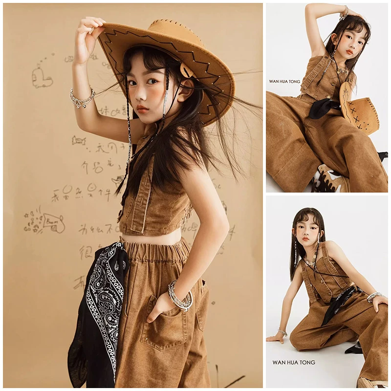 儿童摄影服装道具男女中大童拍照衣服西部牛仔主题影楼潮拍艺术照