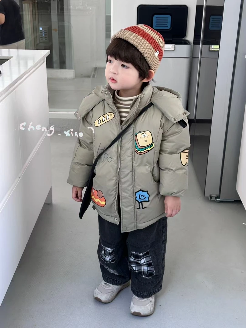【038】新国标90白鸭绒高端品牌2024冬新款韩系潮款男童羽绒服保暖