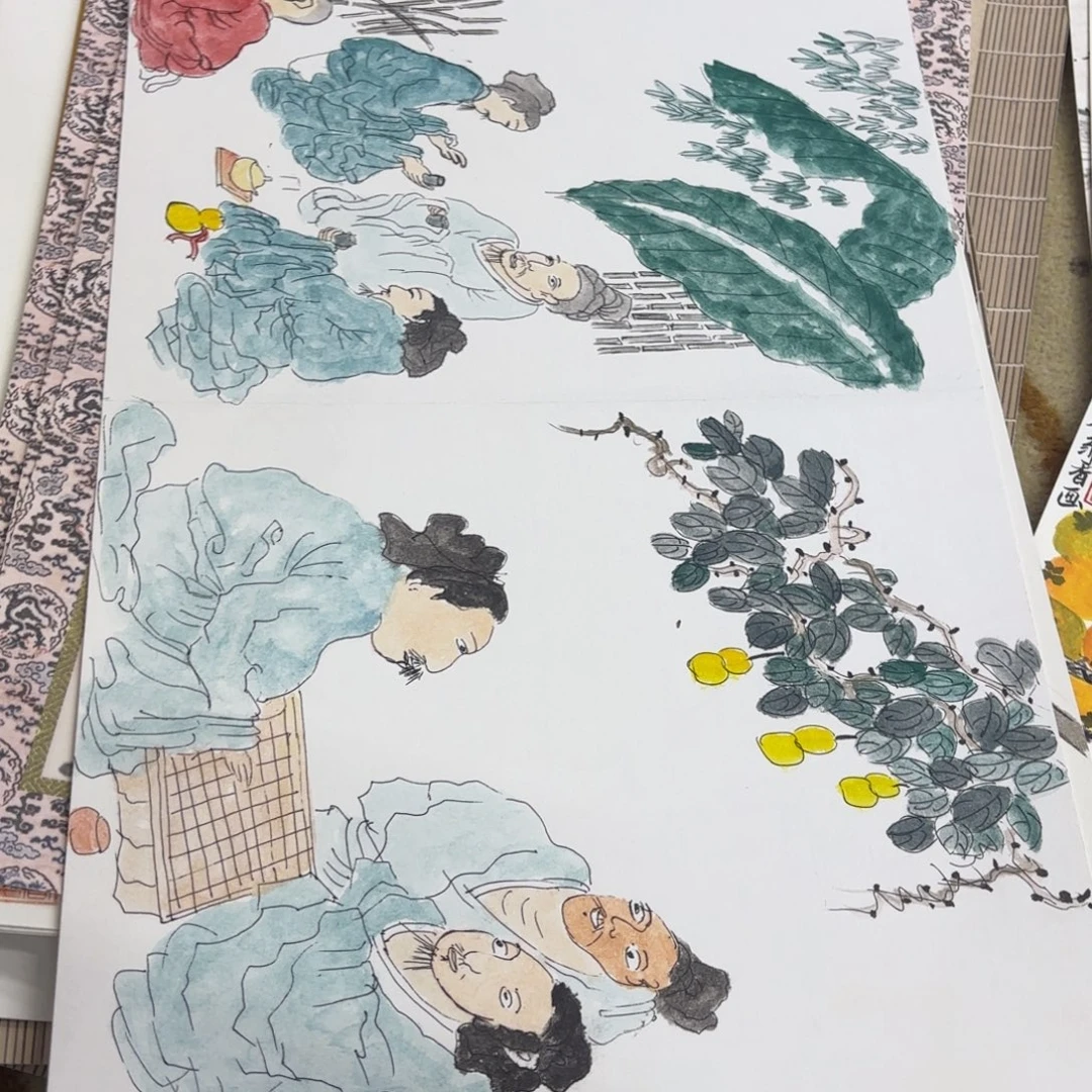 国画邹香卡纸作品艺