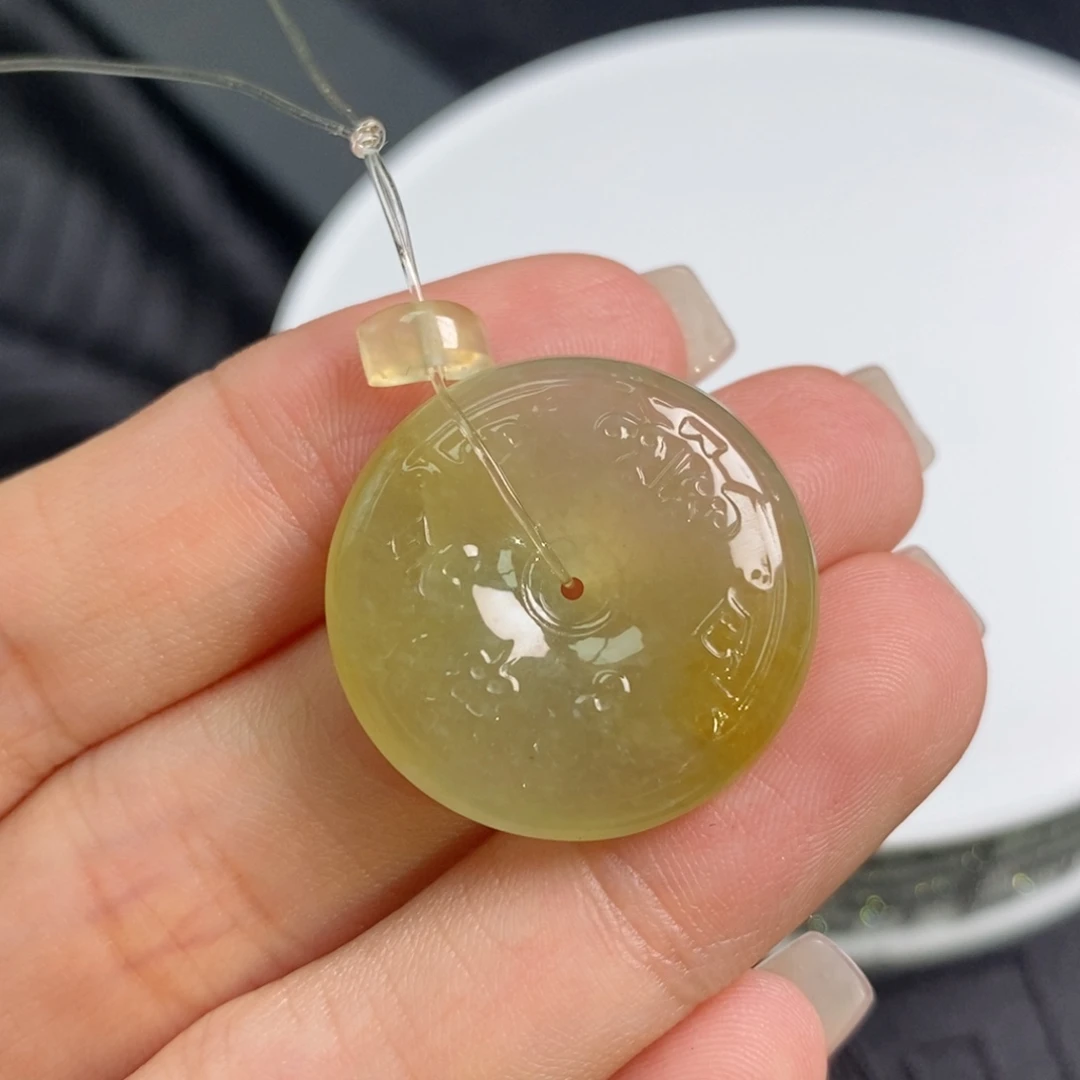颈饰未镶嵌翡翠黄翡仿古平安扣