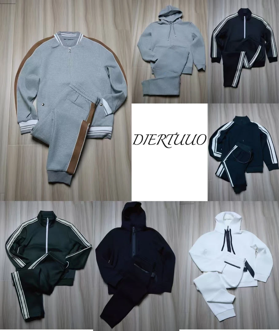 DIERTUUO迪途-男士春秋经典时尚百搭潮流撞色运动休闲套装