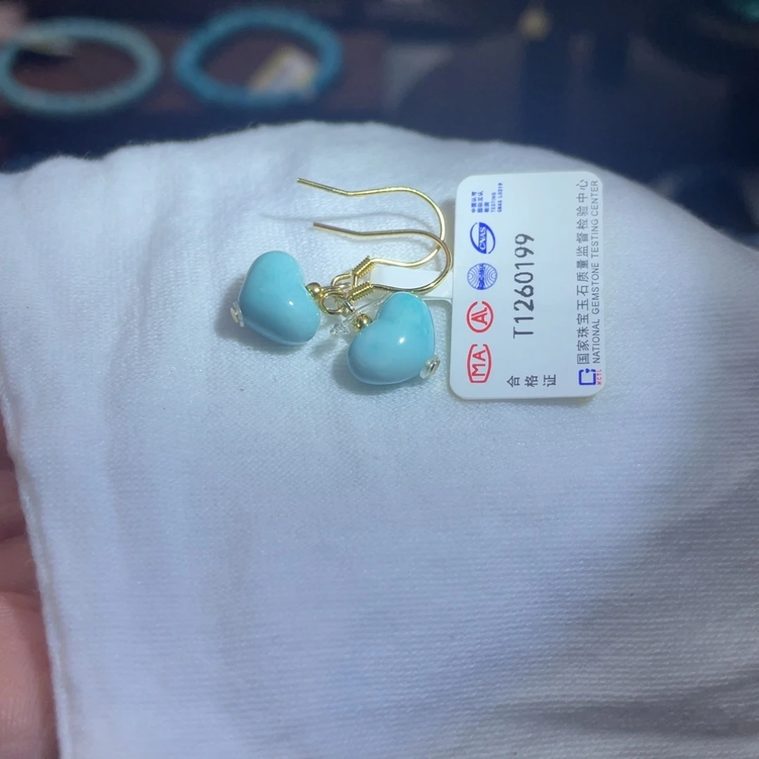 银S925镶嵌绿松石耳饰