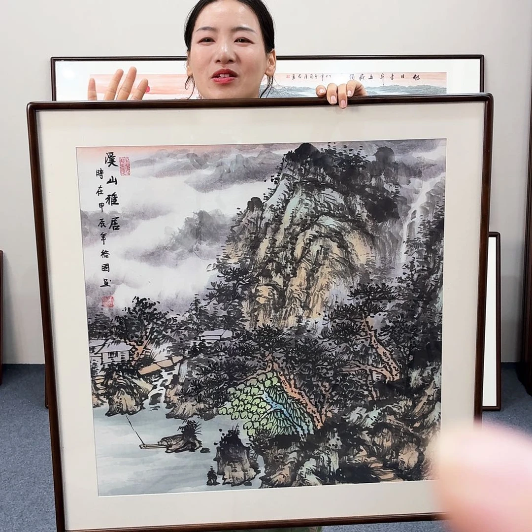 国画手绘作品80×80尺寸