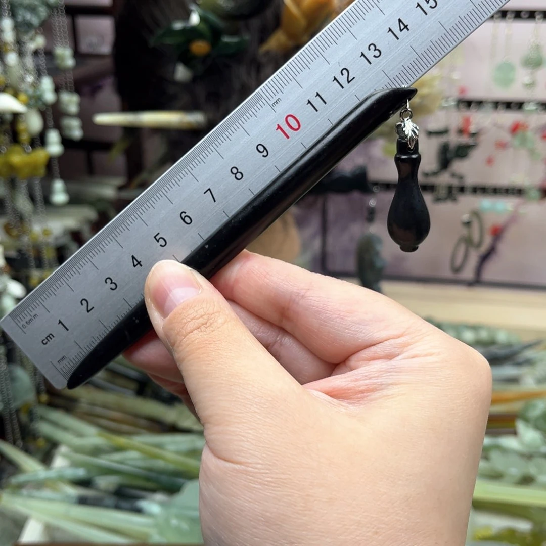 岫玉未镶嵌发饰长度13.5厘米左右