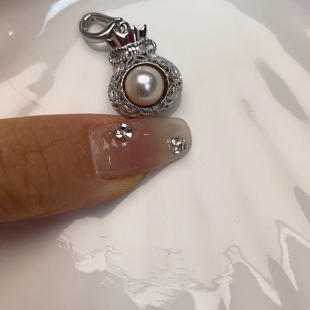 银S925镶嵌吊坠(不含链)海水珍珠