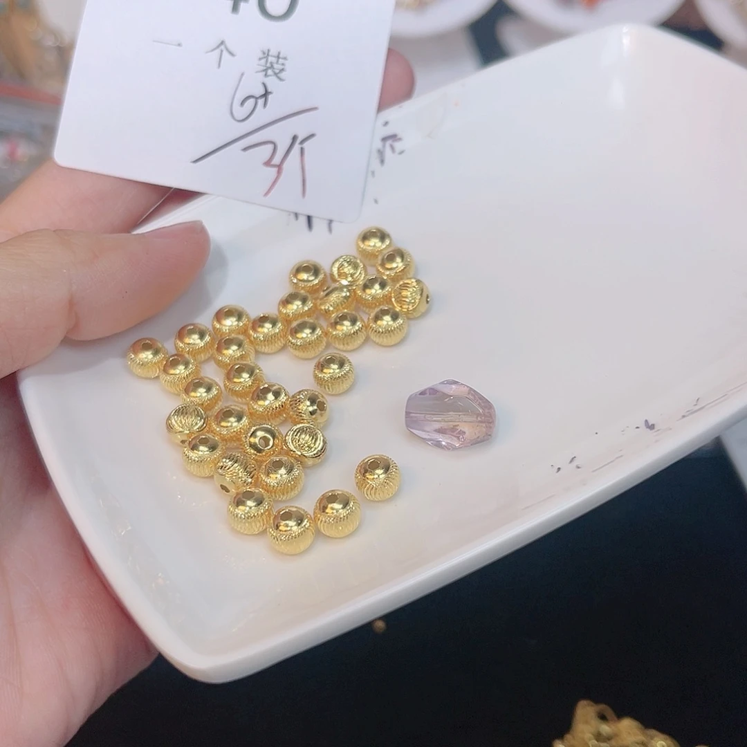 紫晶珠宝半成品银S925镀金镶嵌40