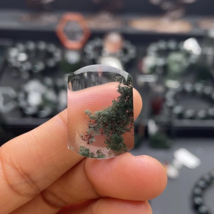 颈饰未镶嵌水晶绿幽灵无事牌定制