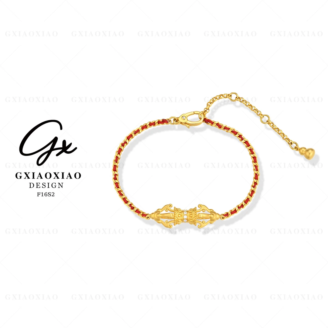 G XIAOXIAO 镀K金 【金刚杵】气质简约编织绳手链 F16S2 F16S3