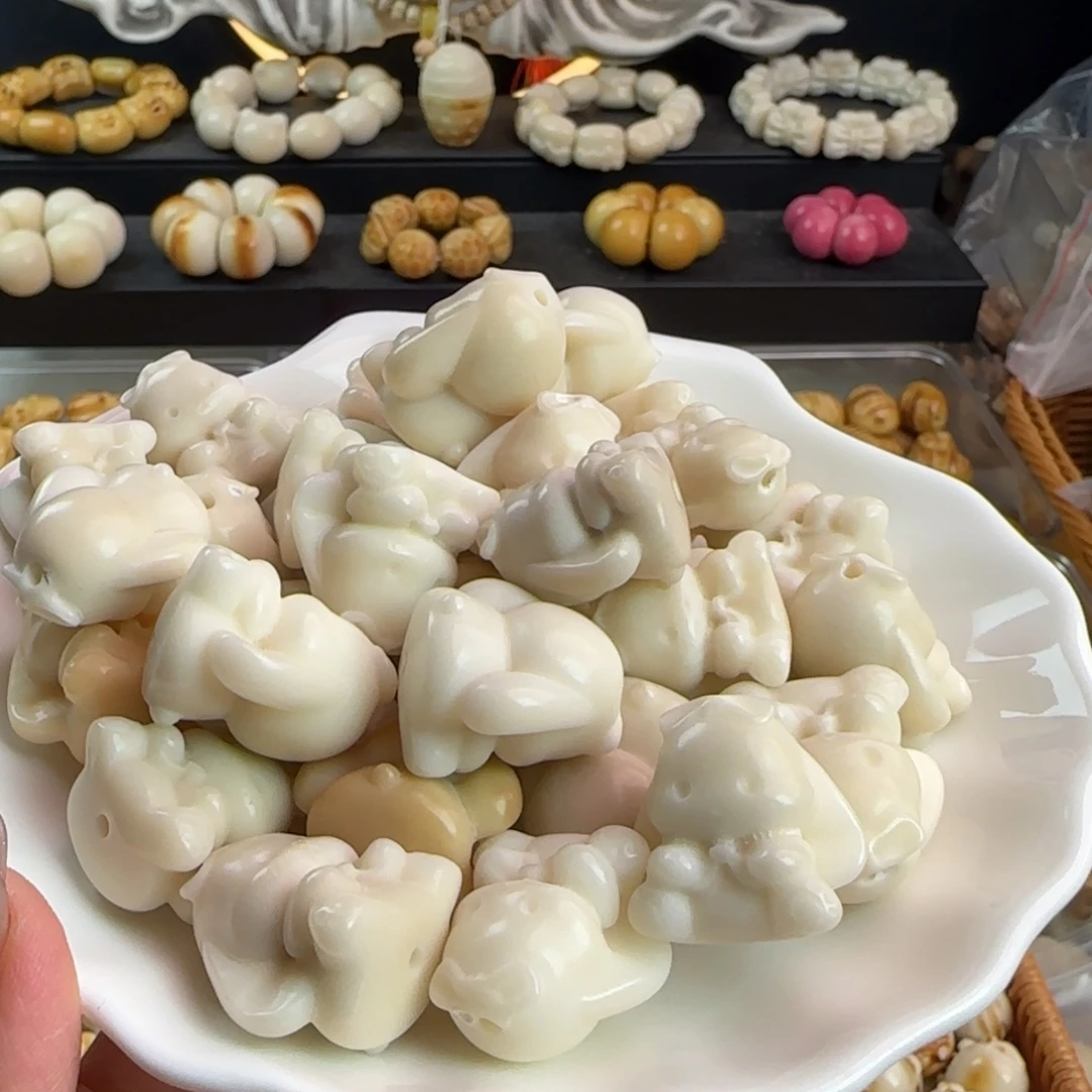 手串菩提根/象牙果微瑕牙果布偶兔3颗