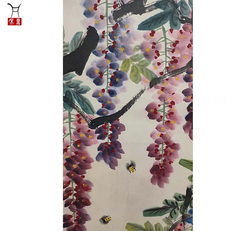 B1009紫藤花立轴49x96/4.2平尺