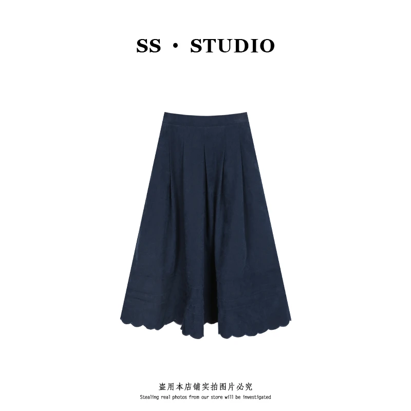 【SUSU】秋冬款气质高腰显瘦半身裙半松紧腰复古百搭A字裙SS-5806