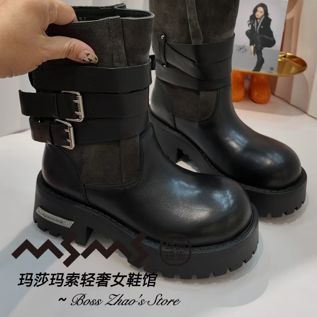 玛莎玛索69182-19二棉时尚百搭短靴