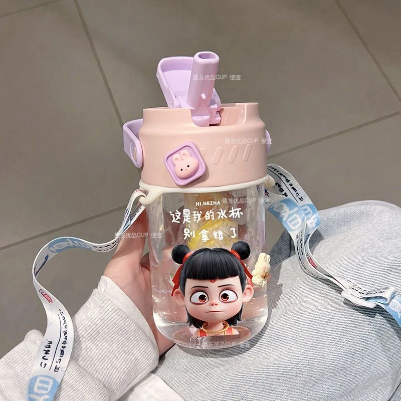 花茶杯哪吒魔童闹海水杯带吸管便携茶水分离杯ins风茶漏学生杯子