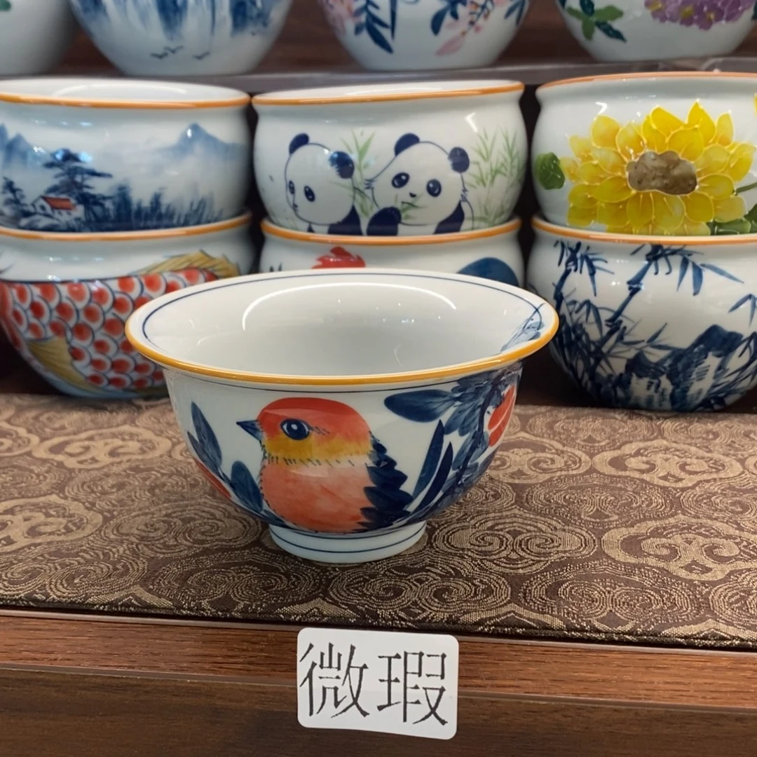 釉下彩老陶泥手工绘制