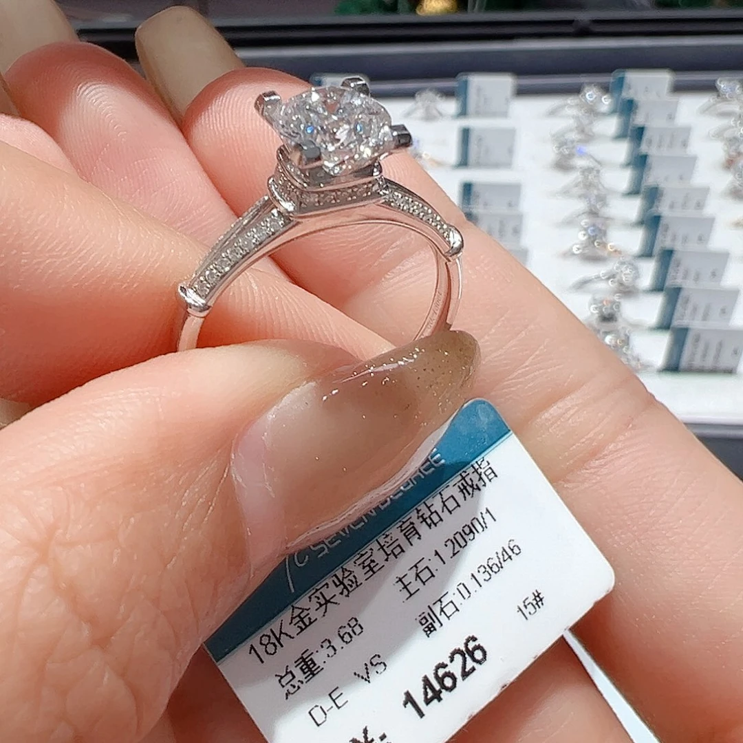 18K金镶嵌实验室培育钻石1.209ct15