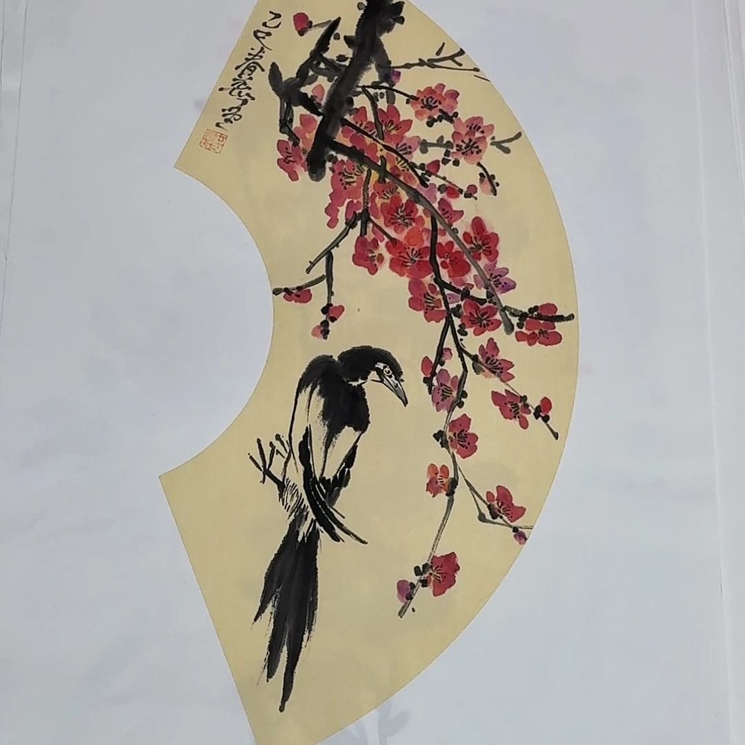 国画扇面花鸟一张