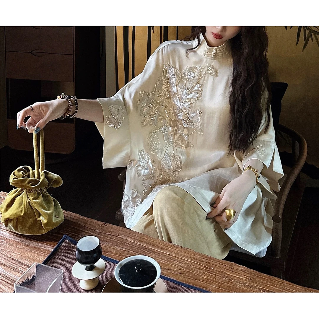 【莲生】国风镂空刺绣女2025新款新中式薄款长裙潮XH25XT050827-2