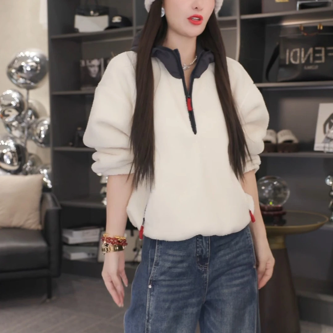 新款连帽长袖显瘦减龄卫衣女2025秋冬季时尚休闲洋气百搭设计上衣