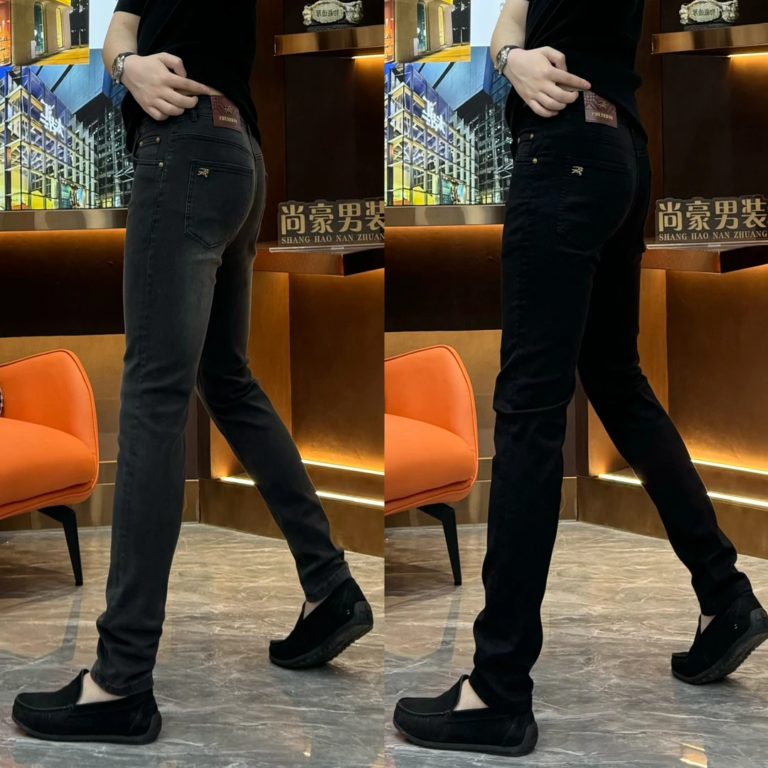 983男士中古流行早秋修身牛仔裤品质时尚休闲显瘦小脚牛仔裤裤子