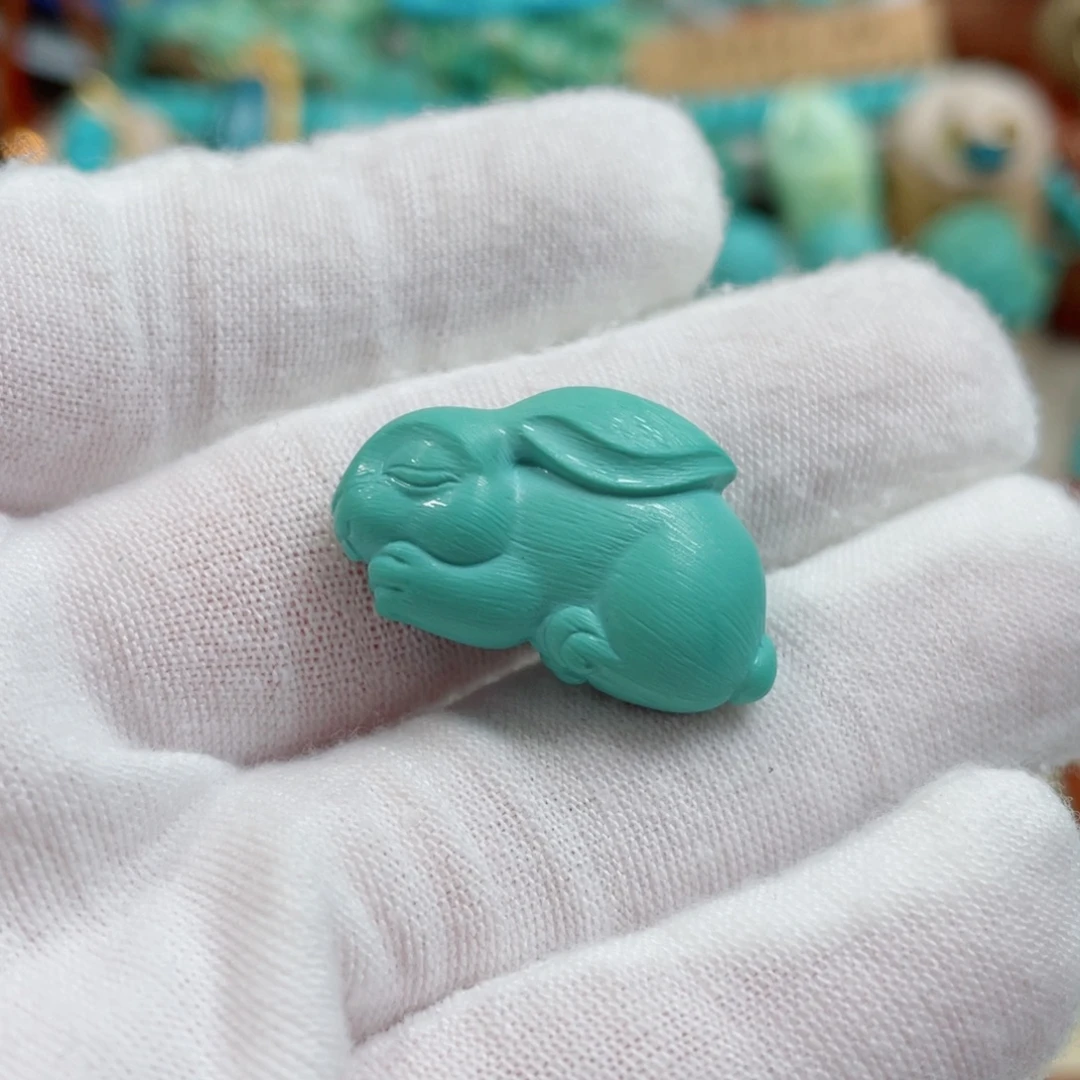 未镶嵌绿松石珠宝奇石兔子