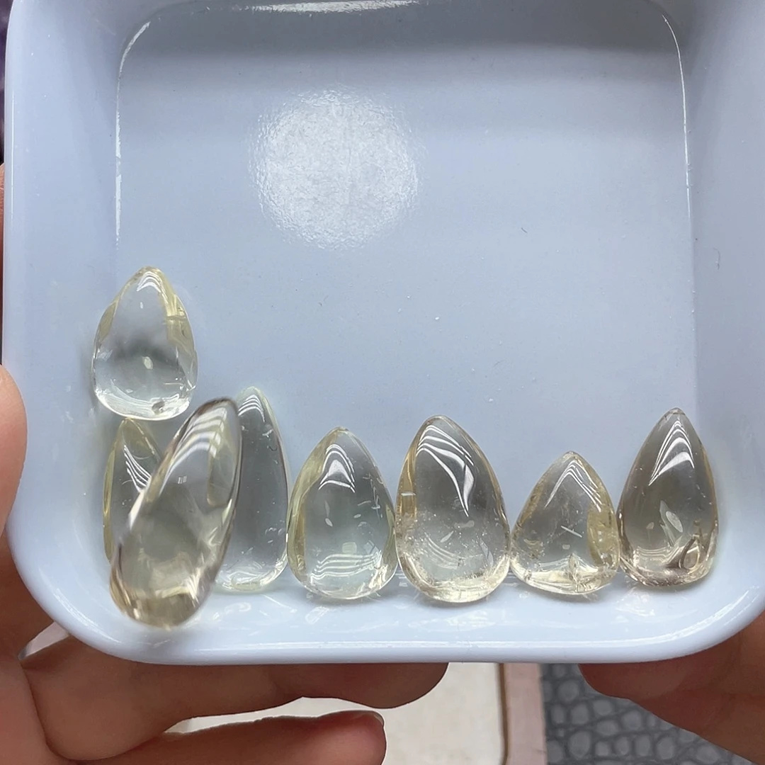 未镶嵌水晶珠宝半成品57黄水滴无裂福利放漏