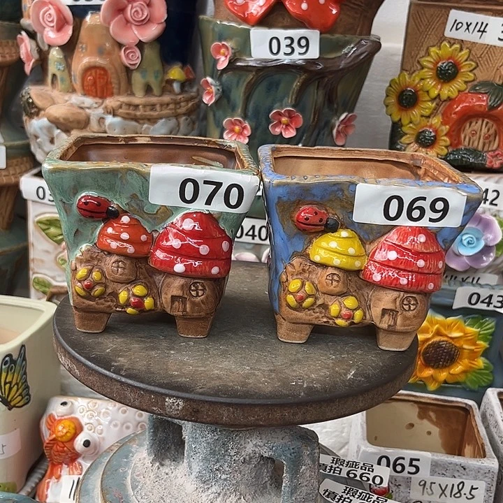 紫砂花盆粗陶材质多肉花盆