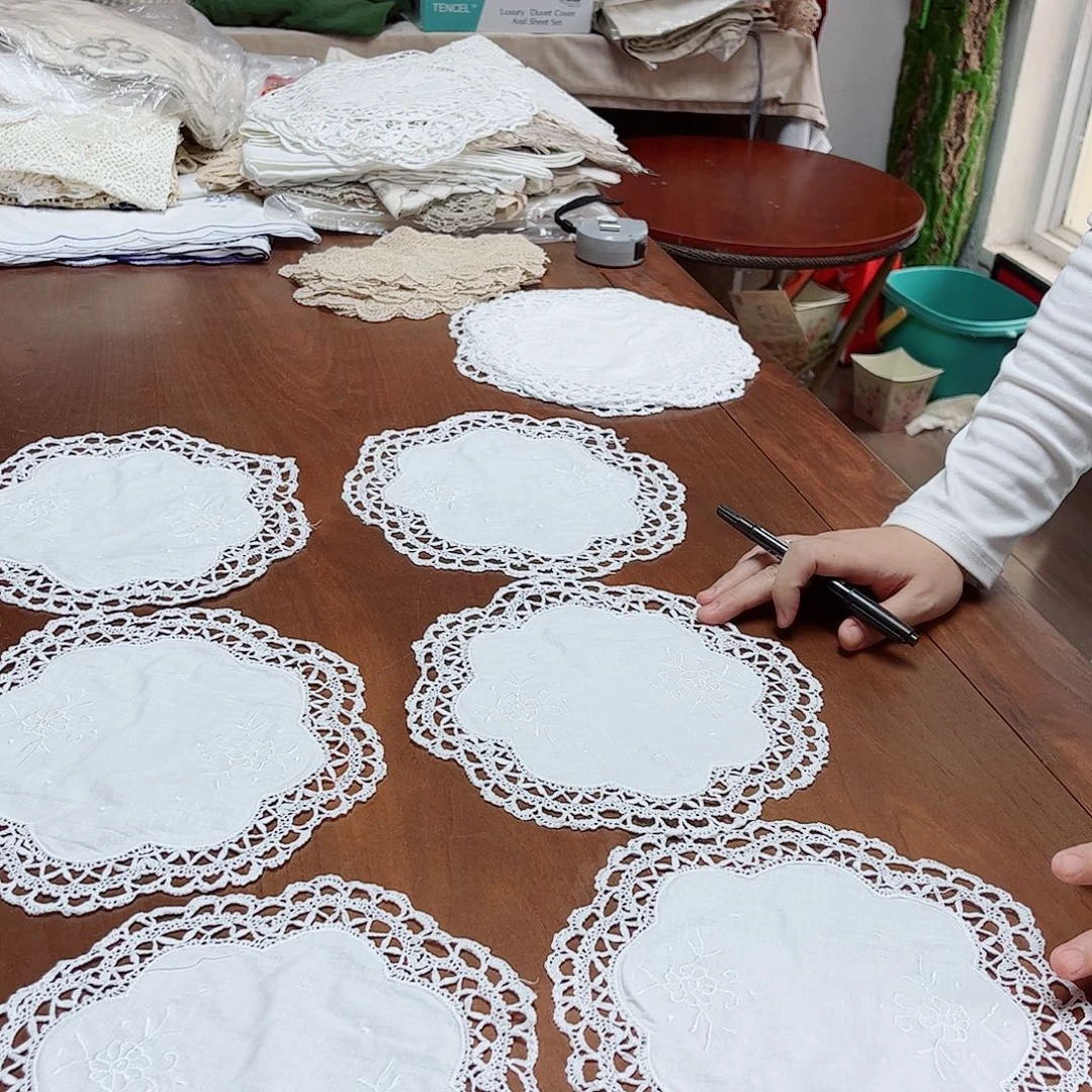 毛绒亚麻棉008-6个23厘米圆