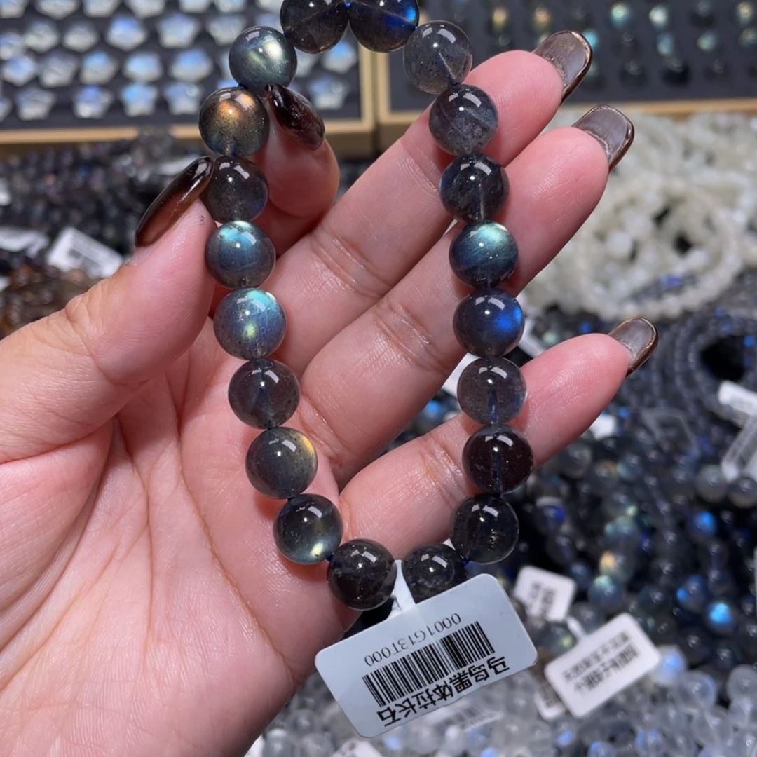 拉长石手链未镶嵌行*黑体灰月光手链10mn