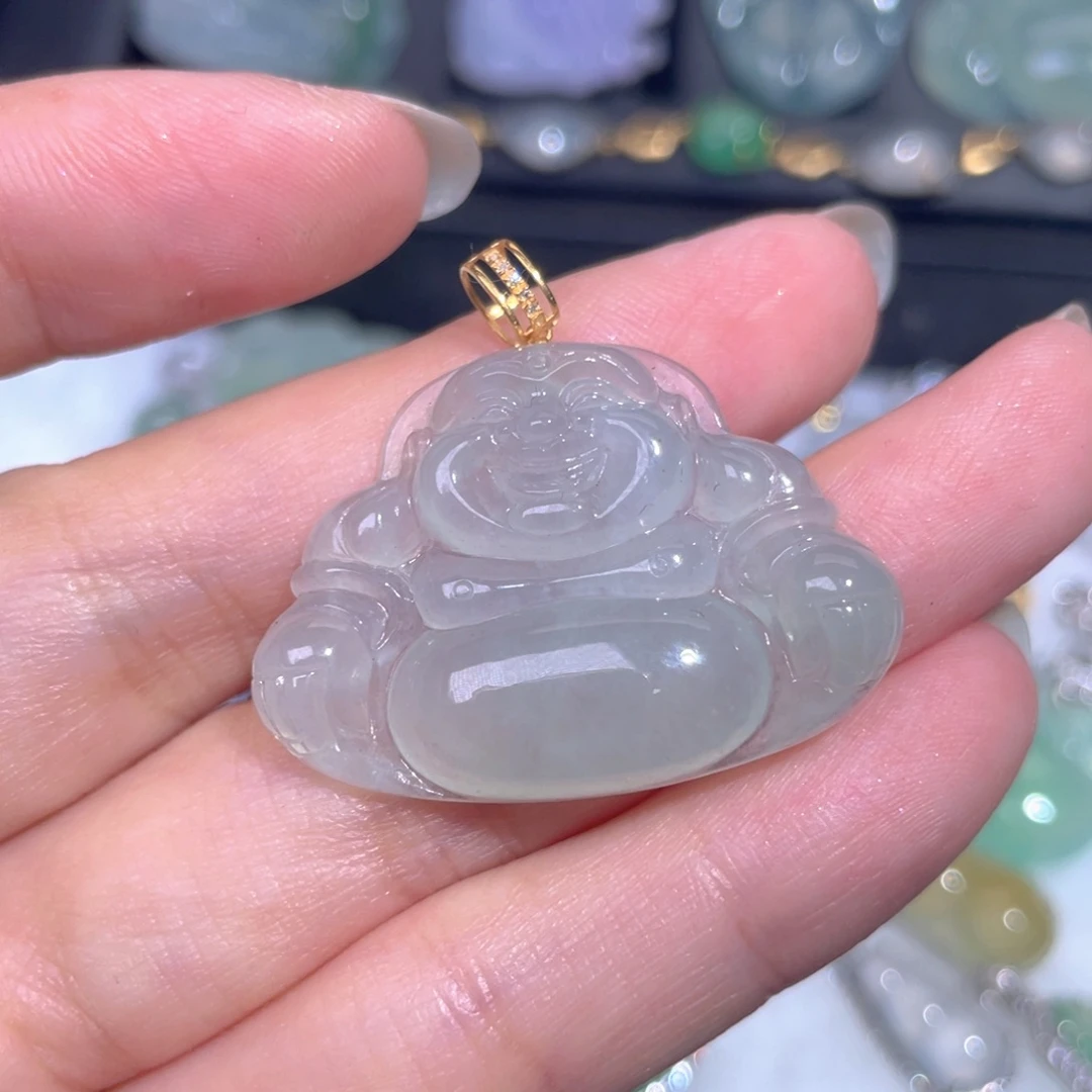 颈饰18K金镶嵌翡翠翡翠
