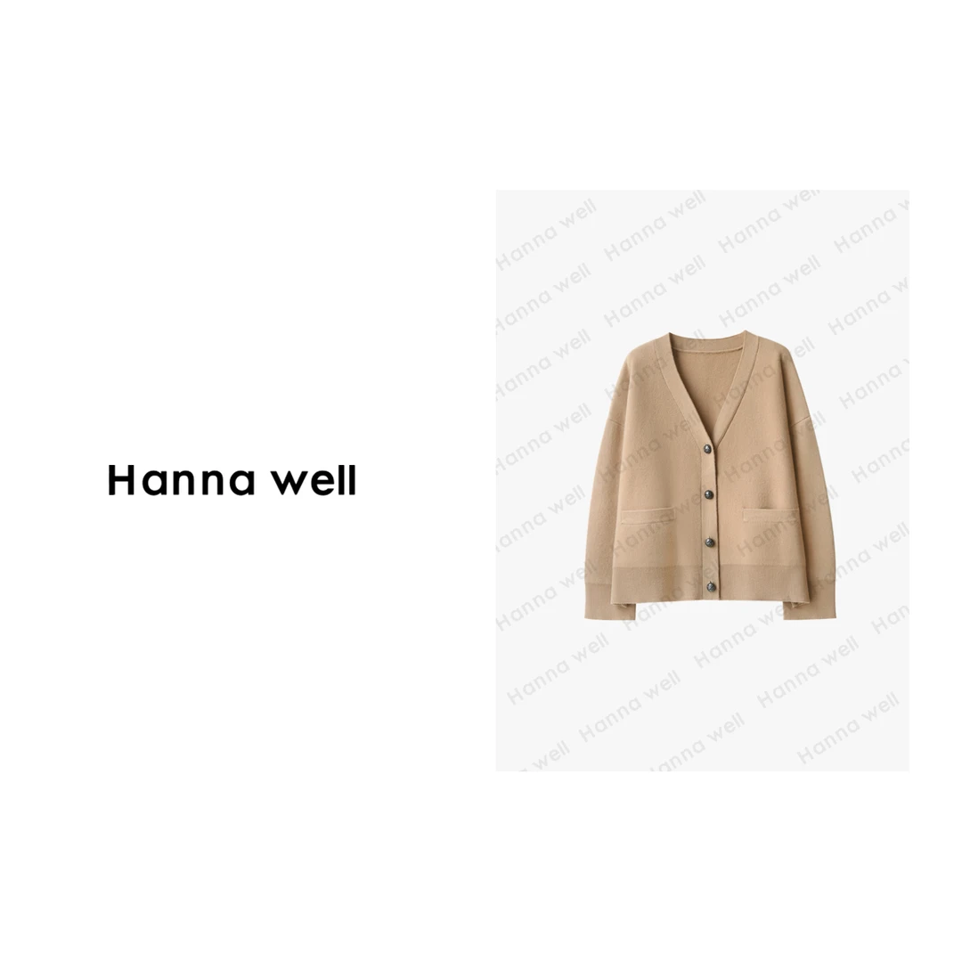 328号【年中狂欢】不退换！重磅全羊毛 V领加厚开衫 气质23075开衫