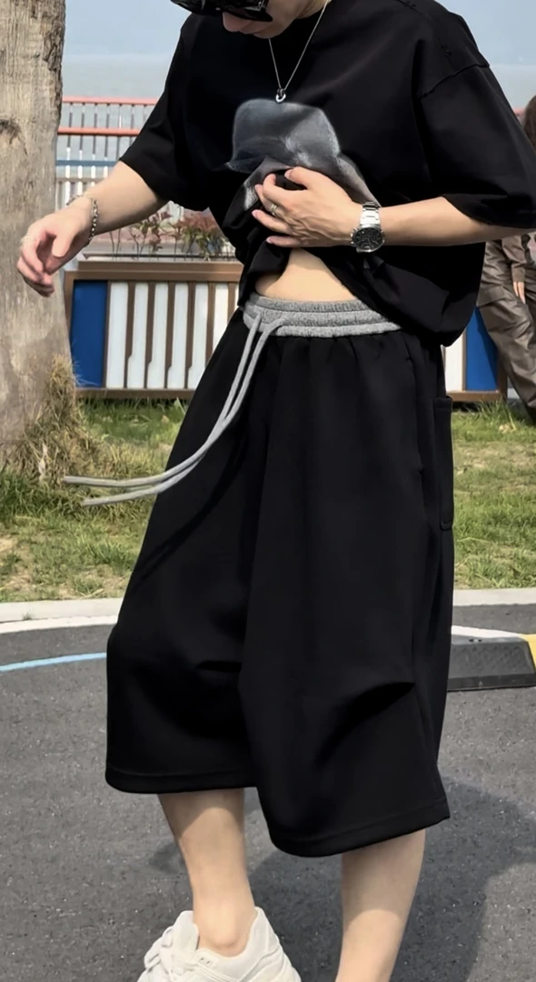 非凡 - 夏季新款 美式潮牌高街撞色时尚休闲短裤宽松百搭中裤K933