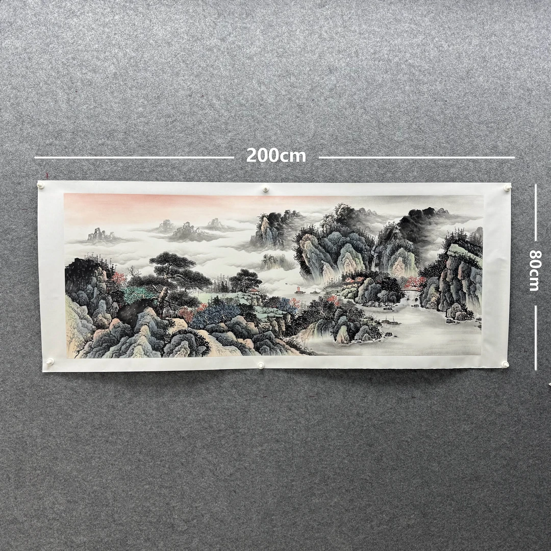 【山水画】张恒禄200*80cm手绘礼盒作品（1）