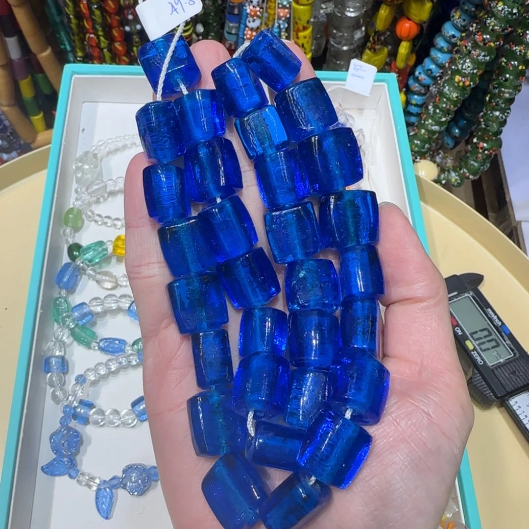 琉璃非金属克莱因蓝方牌琉璃珠