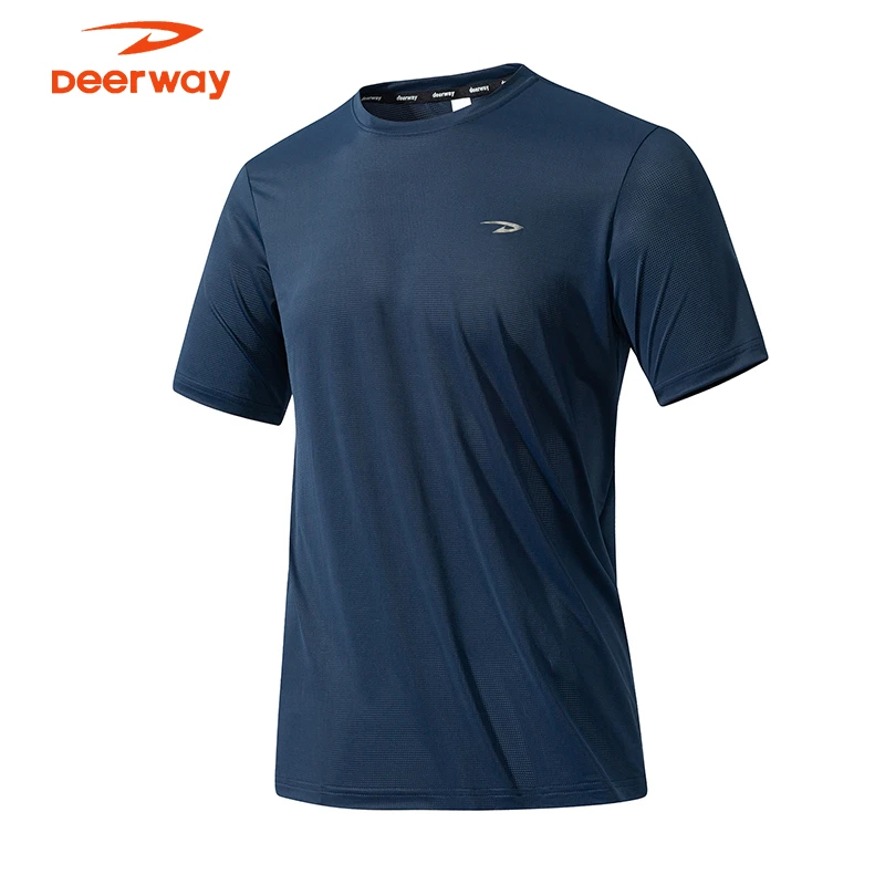德尔惠夏季男士新款健身短袖T恤户外跑步训练服透气速干运动上衣