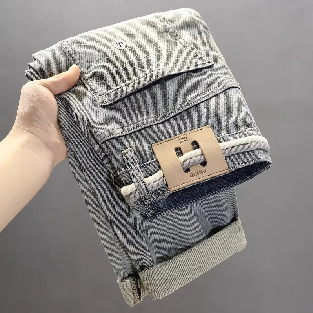 新款高档帅气男士牛仔裤休闲宽松小脚裤弹力柔软潮流百搭哈伦长裤