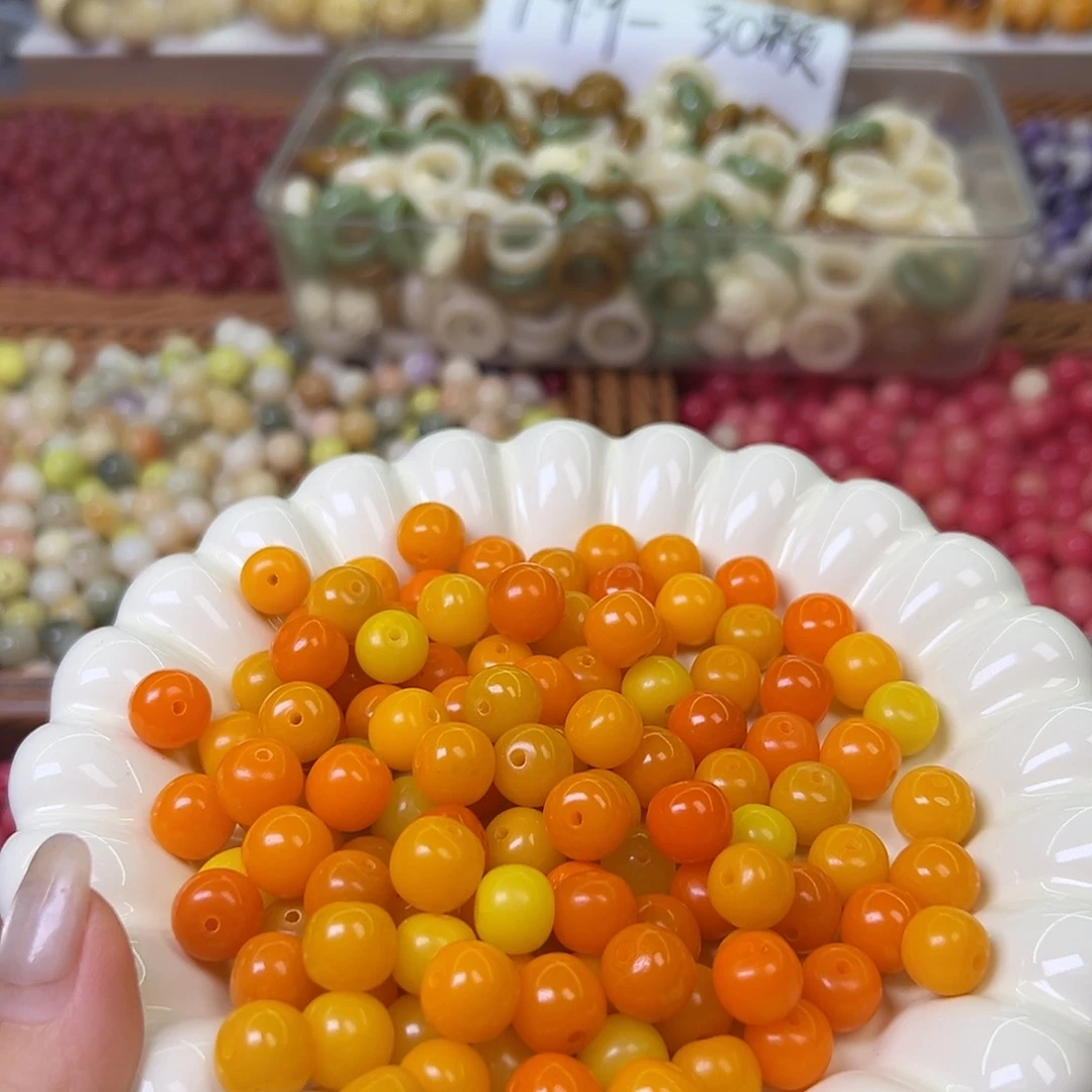 菩提根/象牙果手串微瑕11金橘桶130颗