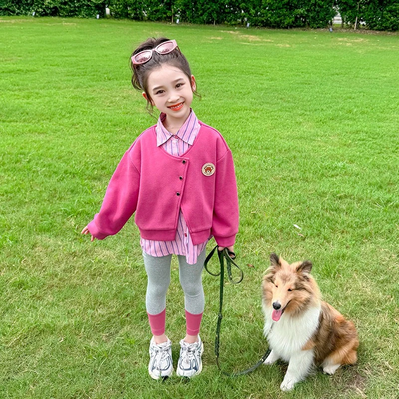 YeeHoO/英氏女童春装套装2025新款儿童时尚外套内搭裤时髦洋