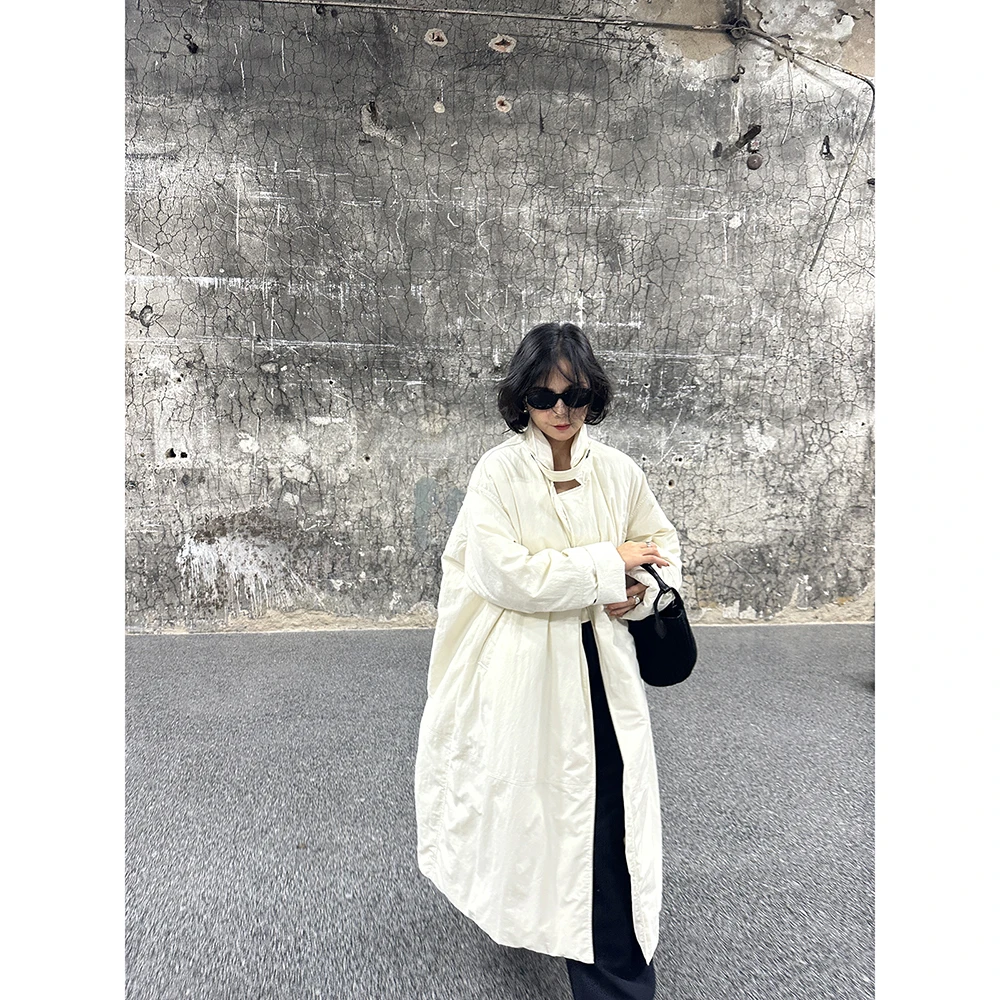 SHIIEELL极简立领单排扣轻盈盐缩肌理感气质鹅绒服P7733