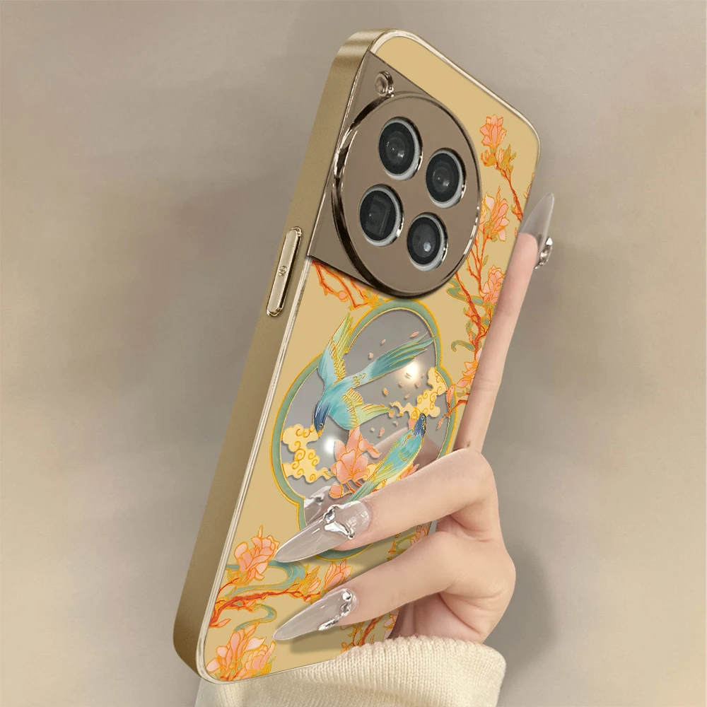 国风喜鹤适用一加ace5手机壳实用数码配件女款小众全包防摔高级感