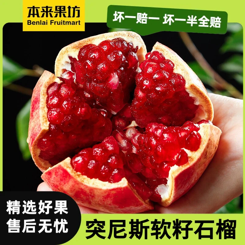 【本来果坊】国产四川大凉山突尼斯软籽石榴   不用吐籽 皮薄多汁
