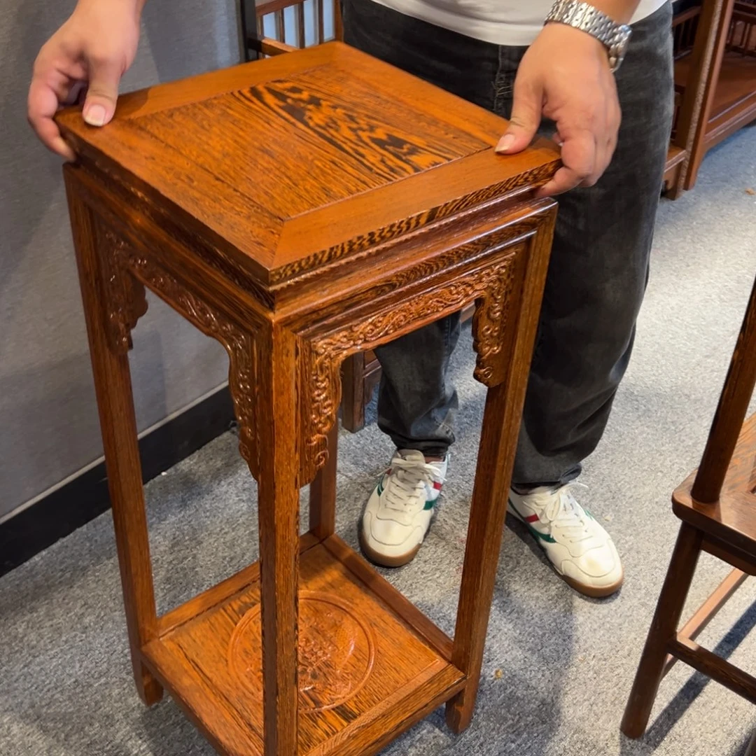 鸡翅木类成套家具80高花架