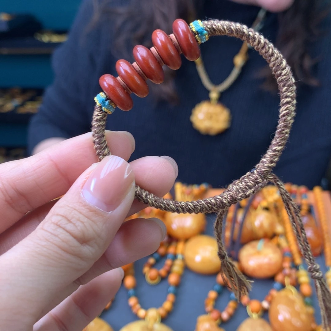 蜜蜡未镶嵌手绳天然