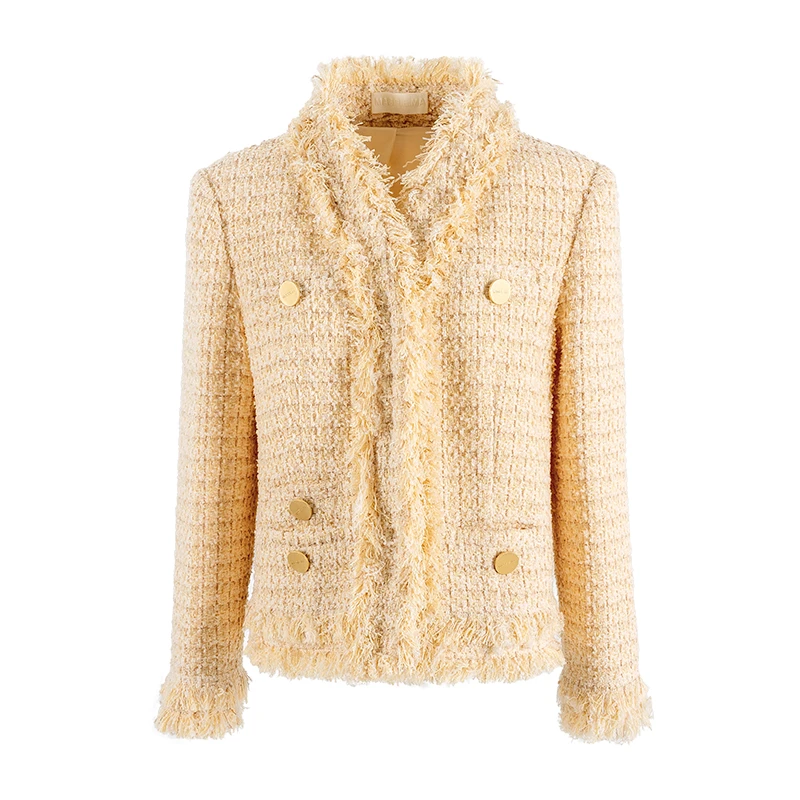 MAGGIE MA马婧设计师款法式名媛流苏小香风减龄时尚百搭外套518C