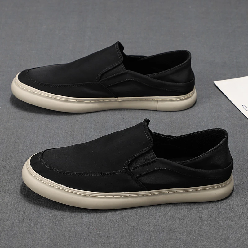 巴黎『设计风』新品好物~力荐！软底休闲透气运动一脚蹬防滑帆布鞋男