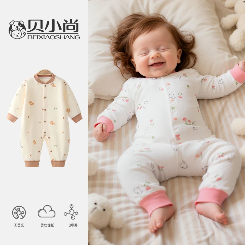 秋季新生儿衣服卡通连体衣婴幼儿四季连体衣男女宝宝外出服爬爬服