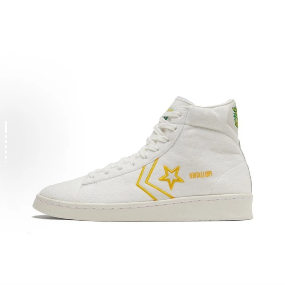 Converse/匡威合成革高帮 板鞋 男女同款 白绿黄170493C