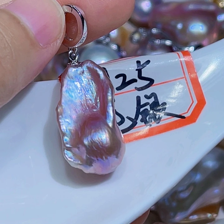 淡水珍珠银S925镶嵌颈饰