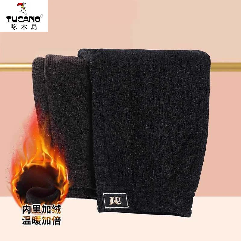 啄木鳥妈妈加绒裤子2025新款中老年女裤秋冬季大码宽松老人奶奶加